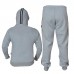 ARD CHAMPS™ Fleece Tracksuit Hoodie Trouser MMA Gym Boxing Running Jogging Suit (Gray)